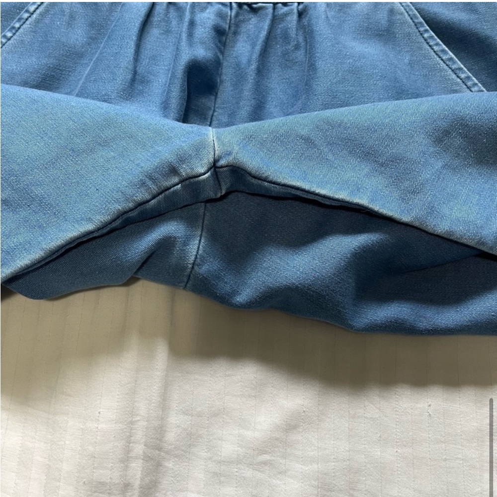 Caron Callahan Bethany Square Neck Sleeveless Denim Jumpsuit Blue LIKE NEW - Picture 12 of 16